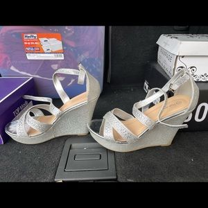 Silver platform heels top moda